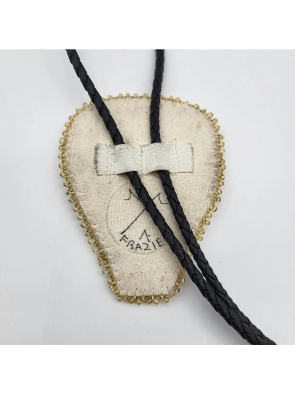 Vintage Native American Bolo Tie Hand Beaded Hot Air Balloon Frazier signed